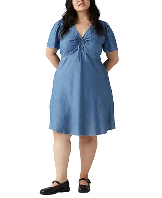 Levi's Plus Delray V-Neck Short-Sleeve Denim Dress