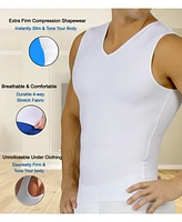 Instaslim Men's Power Mesh Compression Sleeveless V-Neck Shirt