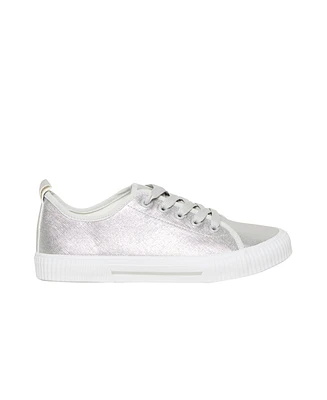 Avenue Wide Fit Metallic Lace Up Trainer