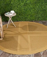 Safavieh Courtyard Indoor/Outdoor CY1928-3001 Natural/Brown 5' 3" Round Area Rug