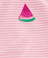 Carter's Toddler Girls Striped Watermelon Top & Bike Shorts, 2 Piece Set