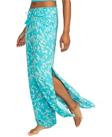 Roxy Juniors' Tropical Rhythm Drawstring Wide-Leg Pants