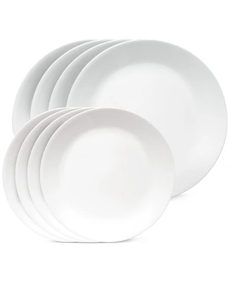 Corelle Vitrelle Shimmering White Plates, Set of 8