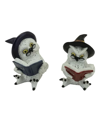 Fc Design 3.5"H 2-pc Owl Reading Figurine Set Decoration Home Decor Perfect Gift for House Warming, Holidays and Birthdays