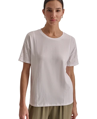 Dkny Women's Crewneck Embellished-Dolman-Sleeve Top