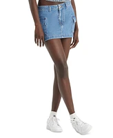 Levi's Women's Cotton Cargo-Pocket Mid-Rise Mini Skirt