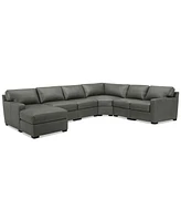 Radley 141" 6-Pc. Leather Wedge Modular Chaise Sectional, Created for Macy's