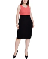 Ny Collection Petite Lace-Detail 2 Piece Textured Knit Dress Set