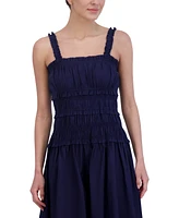 Eliza J Women's Cotton Smocked-Bodice Midi Sun Dress