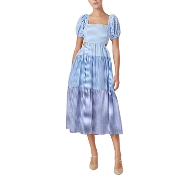 English Factory Women's Colorblocked Tiered Midi Dress