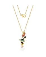 Disney Minnie Mouse Brass Flash Yellow Gold Plated & Red Crystal Pendant