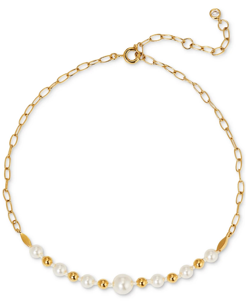 Ajoa by Nadri 18k Gold-Plated Imitation Pearl Ankle Bracelet