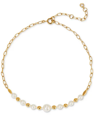 Ajoa by Nadri 18k Gold-Plated Imitation Pearl Ankle Bracelet