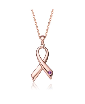 Genevive Sterling Silver 18K Rose Gold Plated Infinity Loop Necklace