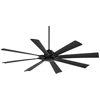 70" Defender Modern Indoor Outdoor Ceiling Fan with Remote Control Matte Black Damp Rated for Patio Exterior House Home Porch Gazebo Garage Barn