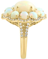 Effy Ethiopian Opal (5 ct. t.w.) & Diamond (3/8 ct. t.w.) Flower Cluster Ring in 14k Gold