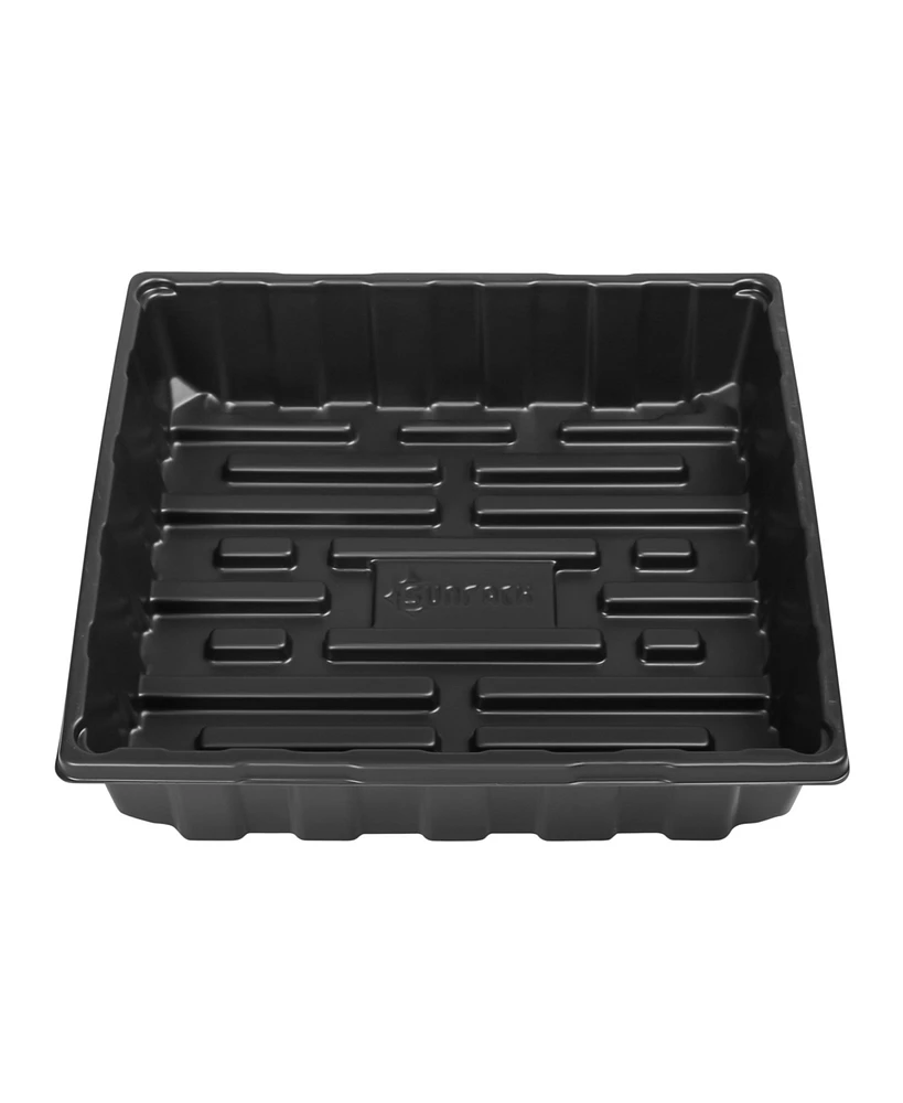 Sunpack 10 x 10in Extra Strength Plastic Seeding Tray Black, 2.5in