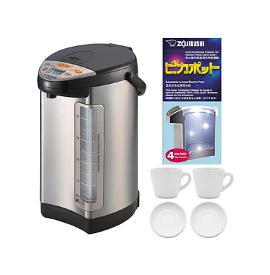 Zojirushi Cd-CC50 Ve Hybrid Water Boiler and Warmer (169oz, Dark Brown) Bundle
