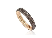 Suzy Levian Sterling Silver Micro-Pave White Cubic Zirconia Eternity Band