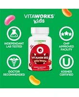 VitaWorks Vitamin B12 650 mcg for Kids Jelly Beans - Energy, Mood, And Metabolism - Tasty Natural Berry Blast Flavor - 60 Jellies