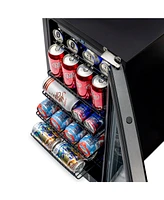 Newair 15" Built-in 96 Can Beverage Fridge in Stainless Steel with Precision Temperature Controls and Adjustable Shelves