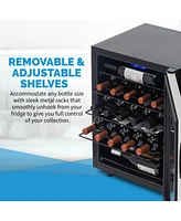 Newair Freestanding Bottle Compressor Wine Fridge in Stainless Steel