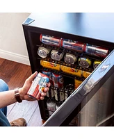 Newair 126 Can Freestanding Beverage Fridge in Onyx Black with Adjustable Shelves