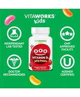 VitaWorks Kids Vitamin D 1,000 Iu Jelly Beans - Bone Health And Immune Function - Great Tasting Natural Flavor, Supplement Vitamins - 60 Jellies