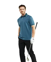 Men's Classic-Fit Cotton-Blend Pique Polo Shirt with Contrast Collar