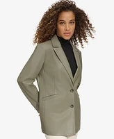 Levi's Women's Single-Breasted Faux-Leather Blazer