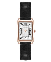 Anne Klein Women's Quartz Black Leather Band Watch