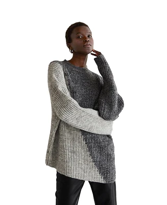 Crescent Women's Reese Color Block Asymmetric Sweater