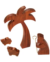 Nambe Acacia Wood Shepherd & Sheep 4-Pc. Nativity Set