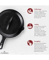 Cuisinel Cast Iron 8" inches Skillet with Lid - Pre-Seasoned Covered Frying Pan