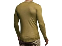 Leif Nelson Men's Longsleeve Shirt Basic Crew Neck Slim Fit Longsleeve Crew Neck Pullover Sweatshirt Long Sleeve Crew Neck LN8394 Size Xxl, Khaki