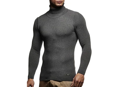 Leif Nelson Men's Turtleneck Sweater Slim Fit Polo Neck Longsleeve | Long Sleeve for Men