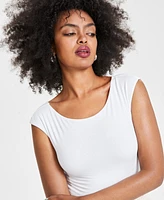 Bar Iii Women's Boat-Neck Bodysuit, Created for Macy's