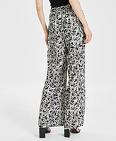 Bar Iii Women's Printed Wide-Leg Pants, Created for Macy's