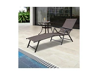 Slickblue Adjustable Chaise Lounge Chair with 5 Reclining Positions