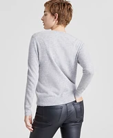 Charter Club Women's Cashmere L'Amour Embroidered Crewneck Sweater, Regular & Petite, Created for Macy's