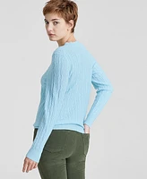 Charter Club Women's 100% Cashmere Cable-Knit Crewneck Sweater, Created for Macy's