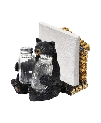 Fc Design 5.75"W Bear Salt & Pepper Shaker with Napkin Holder Home Decor Perfect Gift for House Warming, Holidays and Birthdays