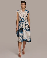 Donna Karan Women's Printed A-Line Wrap Dress