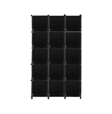 Slickblue 12 Plastic Cube Storage Organizer - Black