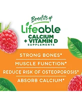 Lifeable Calcium 500 mg with Vitamin D3 1,000 Iu Gummies - Teeth, Bones, Muscles, And Nerves - Great Tasting Dietary Supplement Vitamins