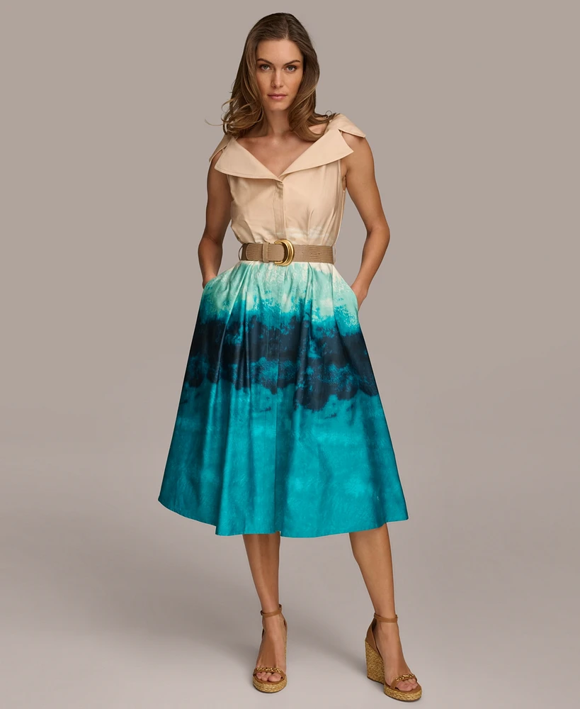 Donna Karan Women's Belted A-Line Dress