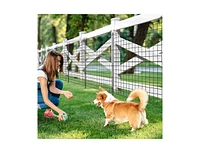 Slickblue Decorative Garden Fence with 5 Panels and 5 Stakes-Black