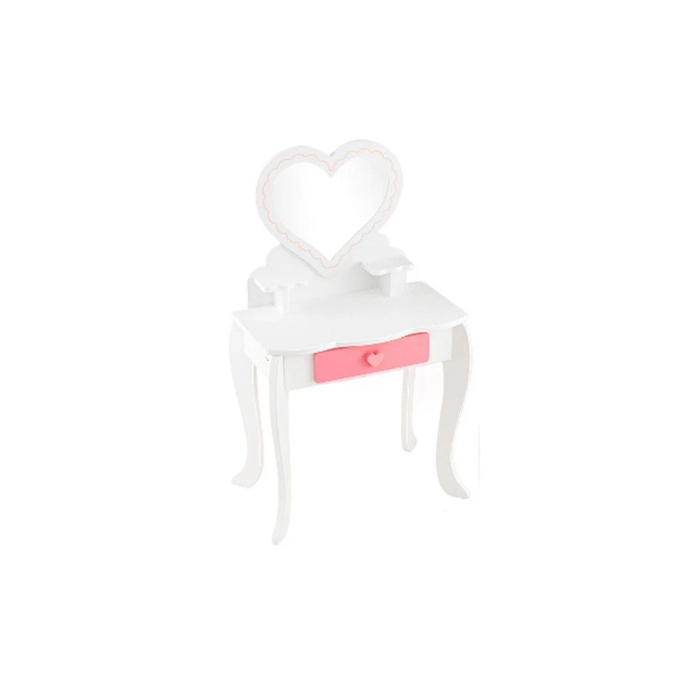 Slickblue Kids Vanity Set with Heart-shaped Mirror-White