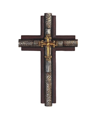 Fc Design 15.5"H Decorative Layered Wall Cross Statue Home Decor Perfect Gift for House Warming, Holidays and Birthdays