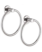 Yescom 2 Pack Stainless Steel Towel Ring Holder Hanger Chrome Wall-Mounted Bathroom